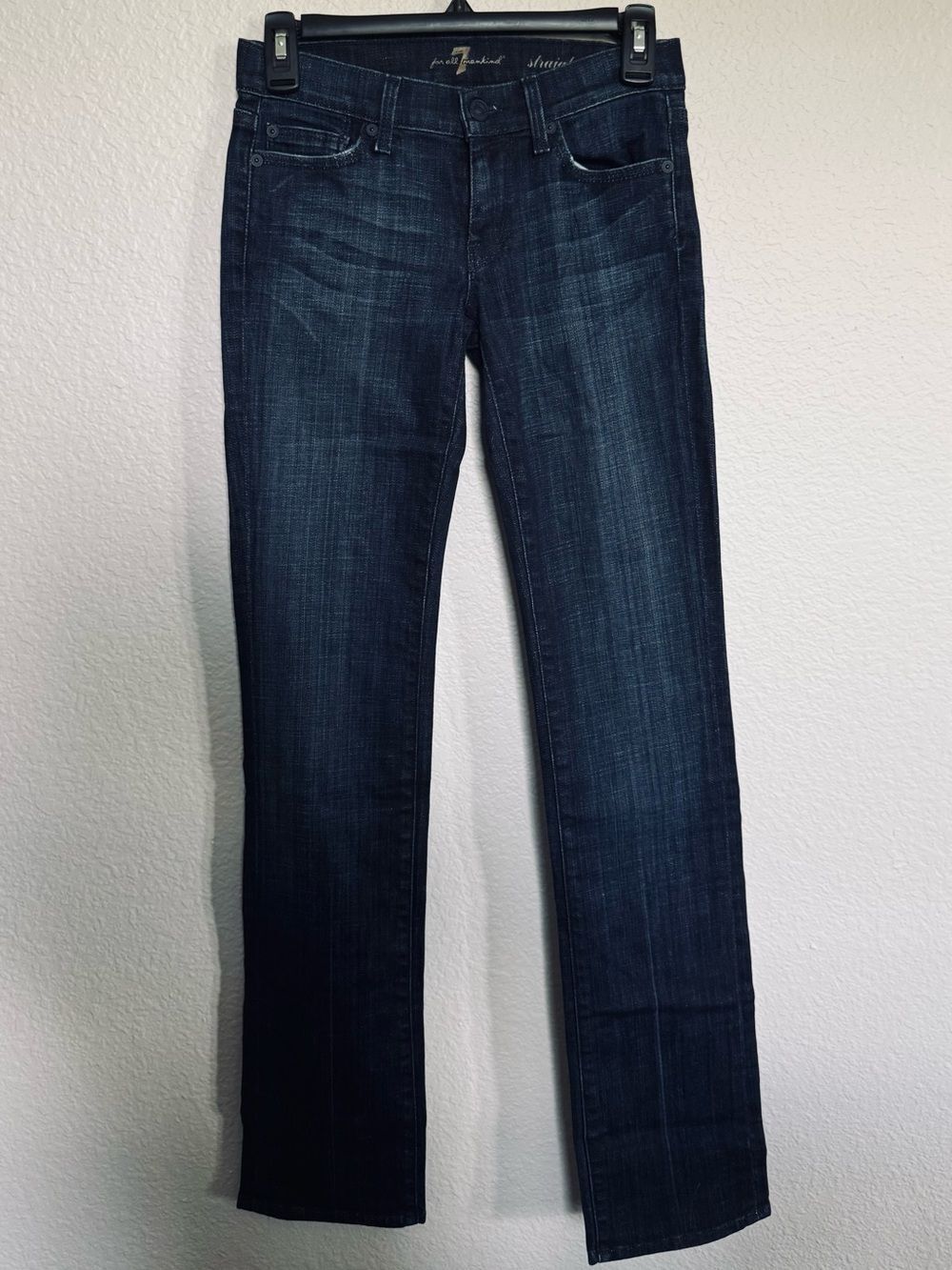 7 Seven for All Mankind Straight Leg Dark Wash Denim Jeans 24